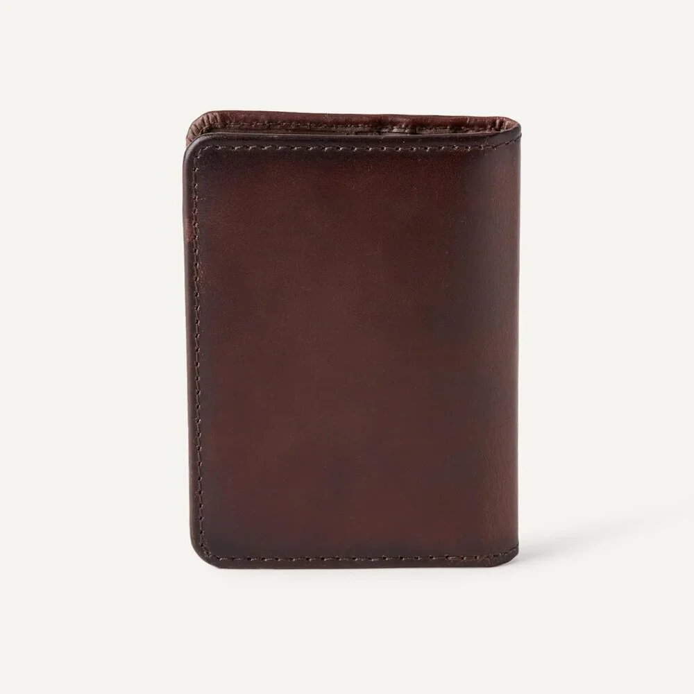 Men's Leather Brown Casual Bifold Wallet Card Style 6 Card Pockets design Design